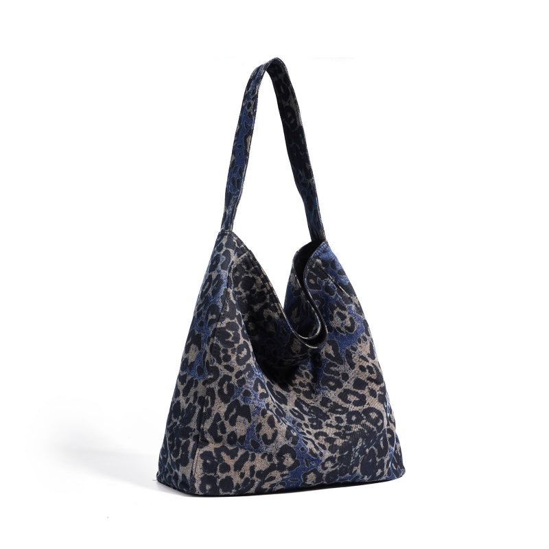 Leopard print camouflage canvas tote bag - zoraflux