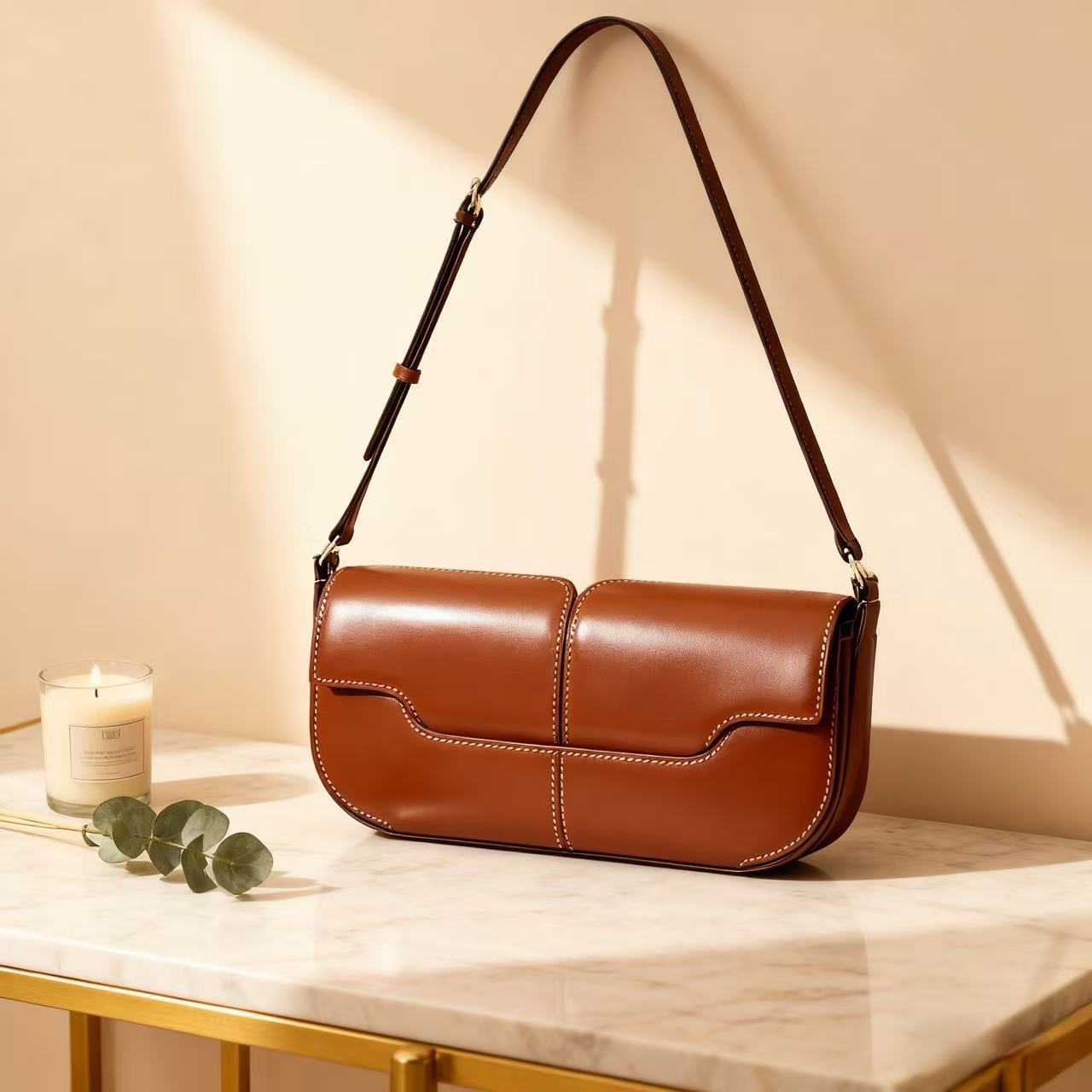 Light luxury leather shoulder crossbody bag - zoraflux