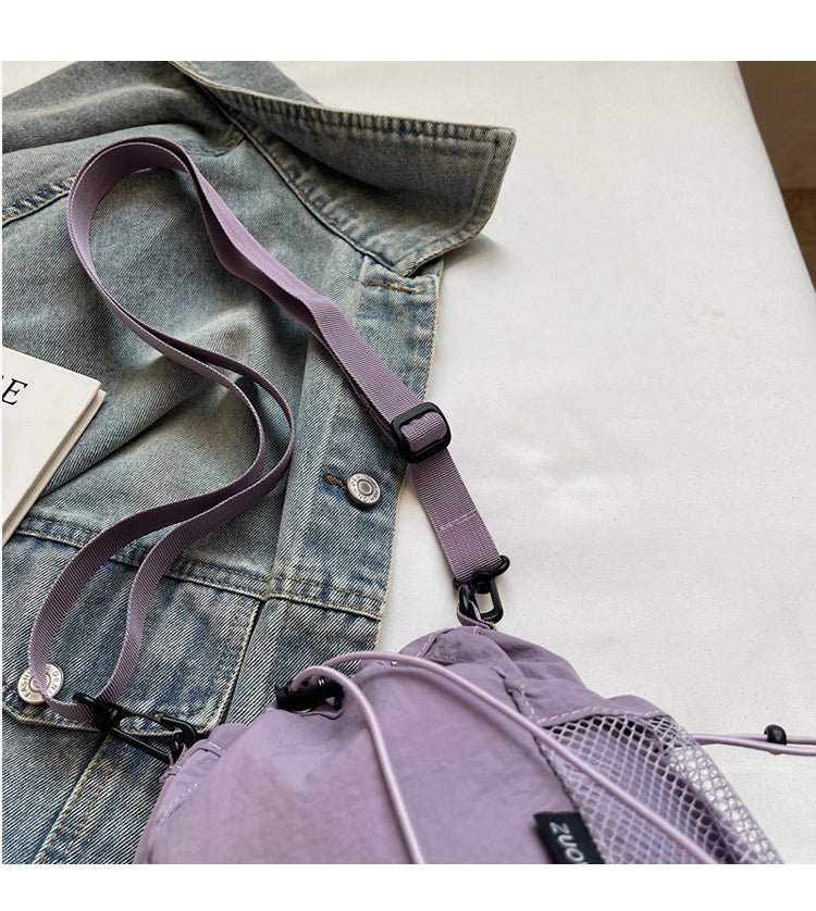 Lightweight and casual crossbody bag drawstring opening - zoraflux