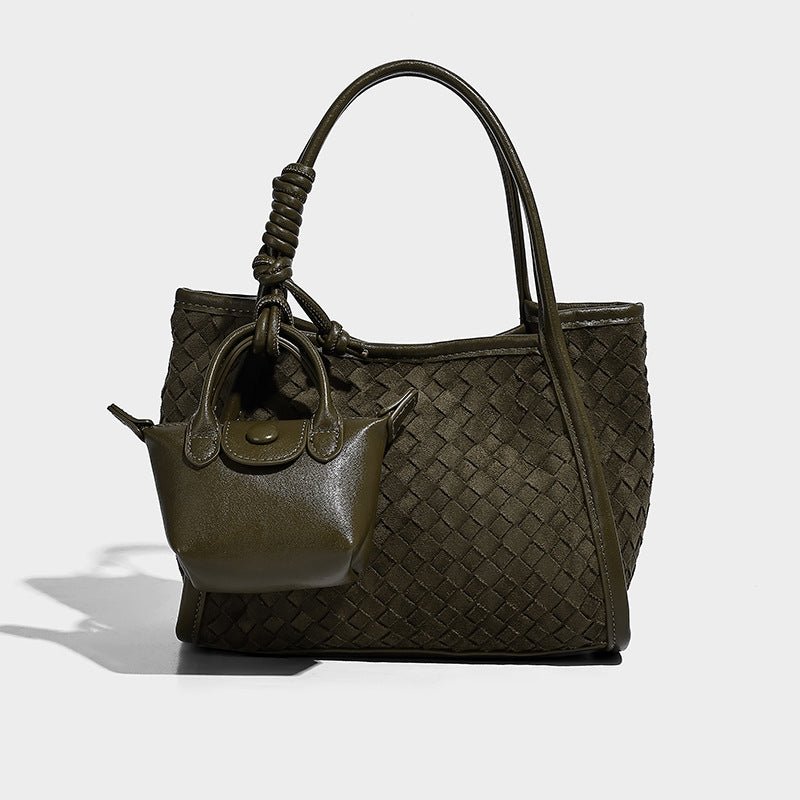 Matte hand-woven texture handbag free purse - zoraflux