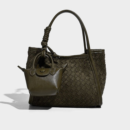 Matte hand-woven texture handbag free purse - zoraflux