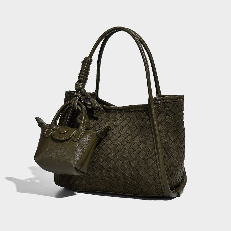 Matte hand-woven texture handbag free purse - zoraflux