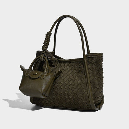 Matte hand-woven texture handbag free purse - zoraflux