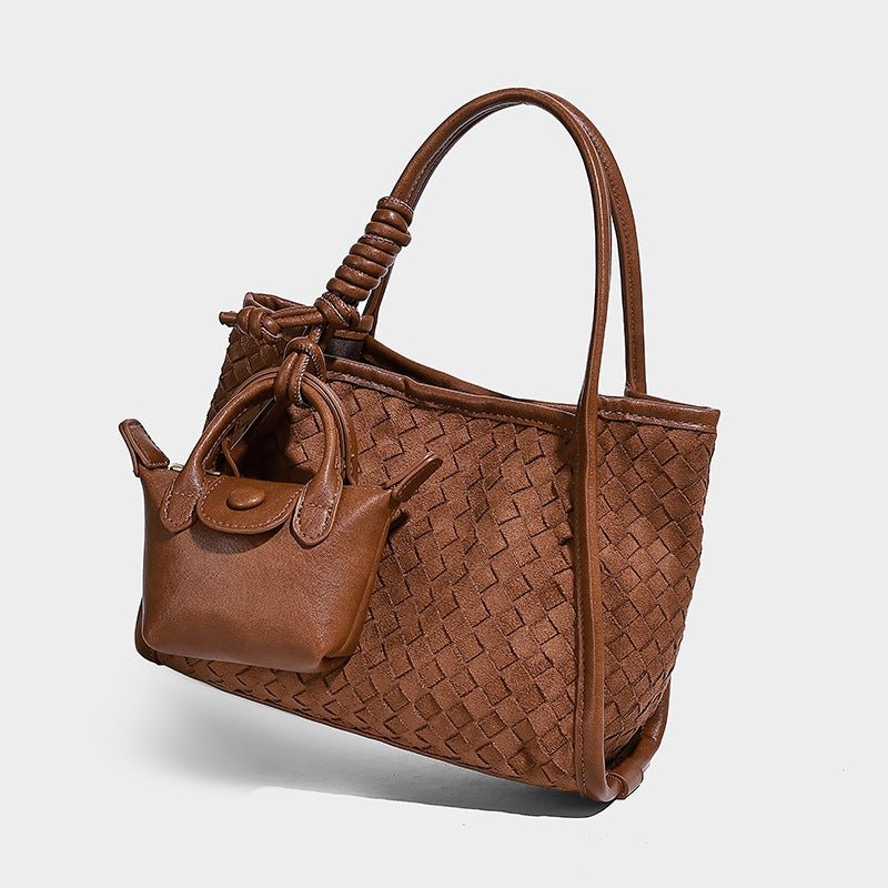 Matte hand-woven texture handbag free purse - zoraflux