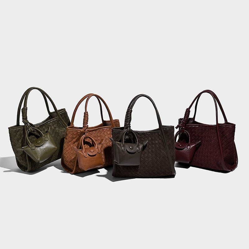 Matte hand-woven texture handbag free purse - zoraflux