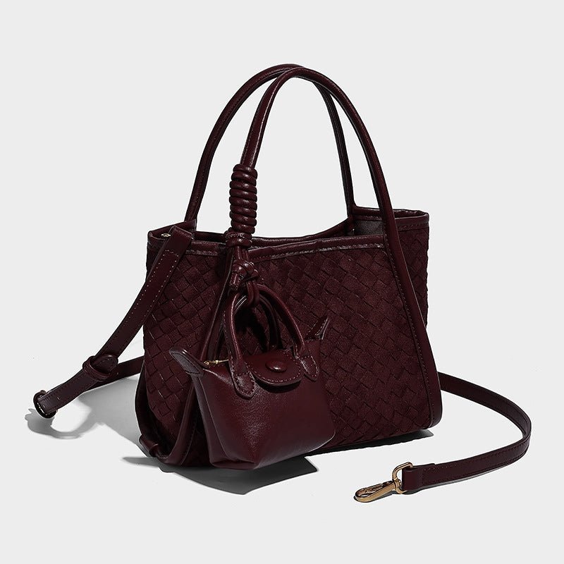 Matte hand-woven texture handbag free purse - zoraflux