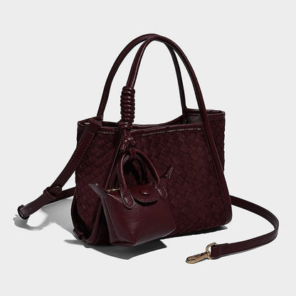 Matte hand-woven texture handbag free purse - zoraflux
