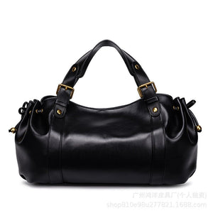 Multi-color Drawstring Soft Leather Pleated Tote Bag - zoraflux