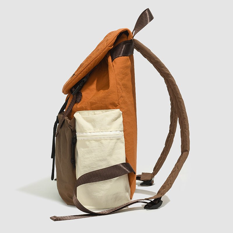 Nylon flip - top drawstring travel backpack - zoraflux