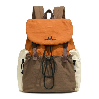 Nylon flip - top drawstring travel backpack - zoraflux