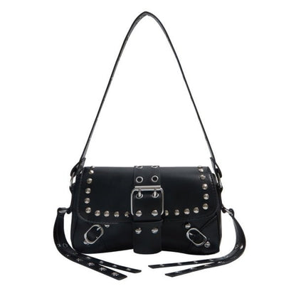 Personalized motorcycle rivet commuter crossbody bag - zoraflux