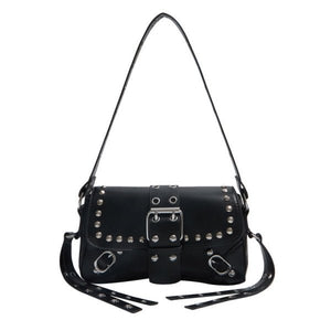 Personalized motorcycle rivet commuter crossbody bag - zoraflux