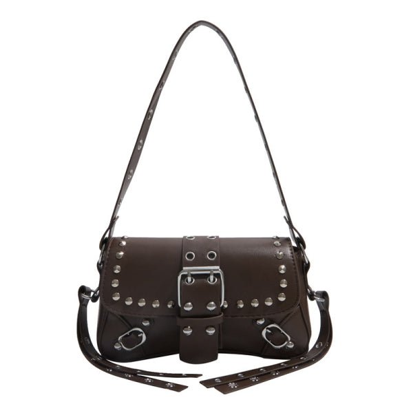 Personalized motorcycle rivet commuter crossbody bag - zoraflux