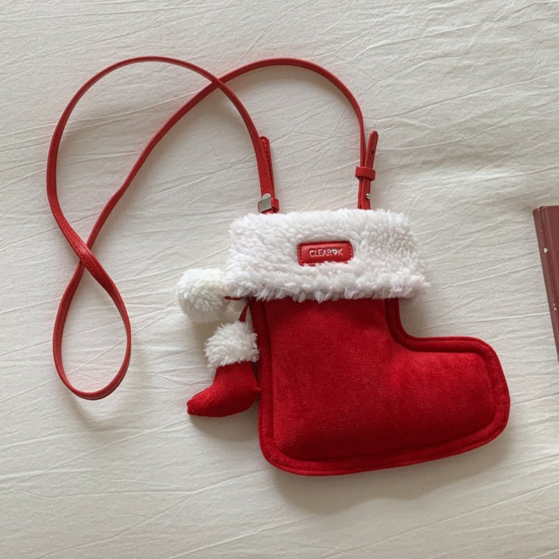 Personalized plush bag Christmas gift crossbody bag - zoraflux