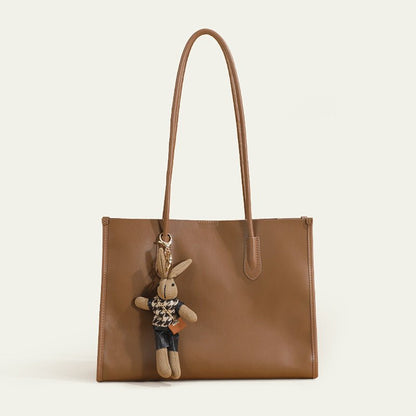 Portable leather commuter tote bag - zoraflux