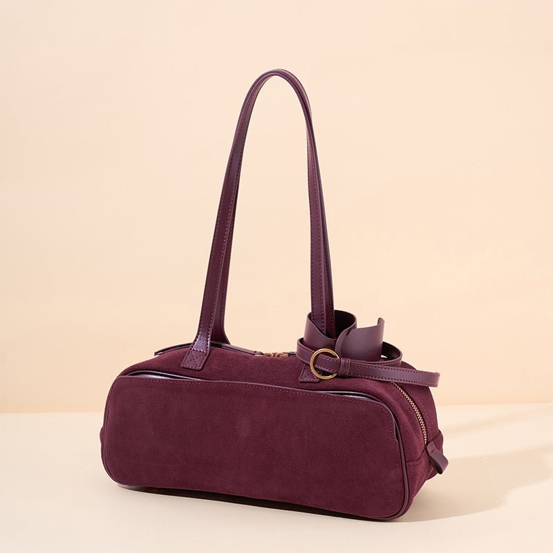 Retro matte leather bowling bag - zoraflux