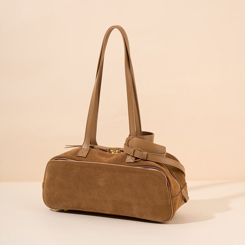 Retro matte leather bowling bag - zoraflux