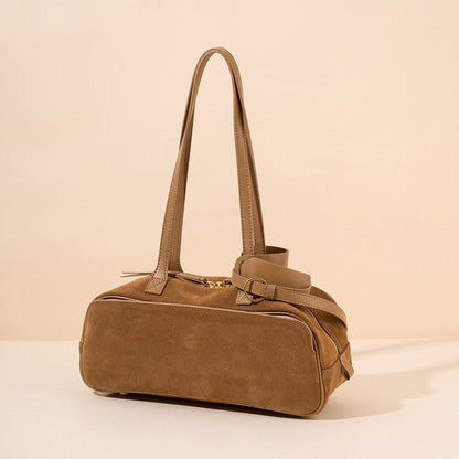 Retro matte leather bowling bag - zoraflux