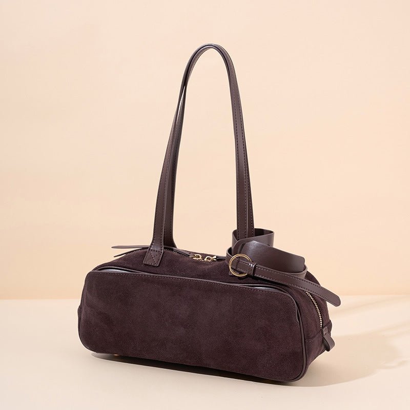 Retro matte leather bowling bag - zoraflux