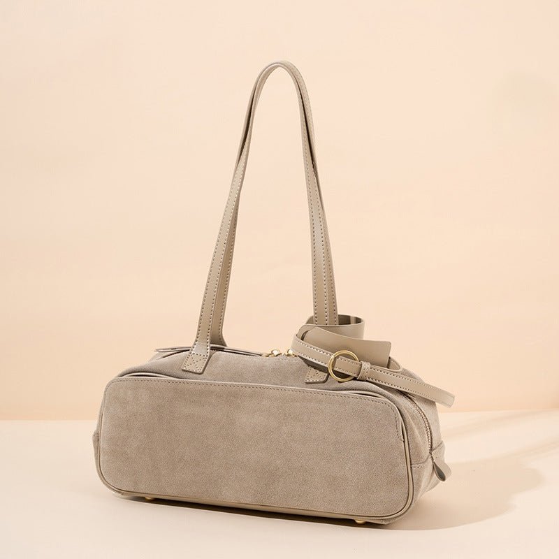 Retro matte leather bowling bag - zoraflux