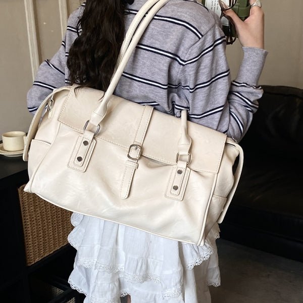Retro-style Personalized Hardware Tote Shoulder Bag - zoraflux