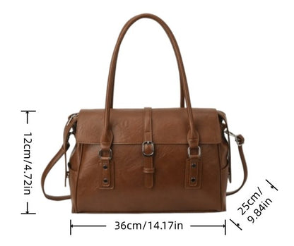 Retro-style Personalized Hardware Tote Shoulder Bag - zoraflux