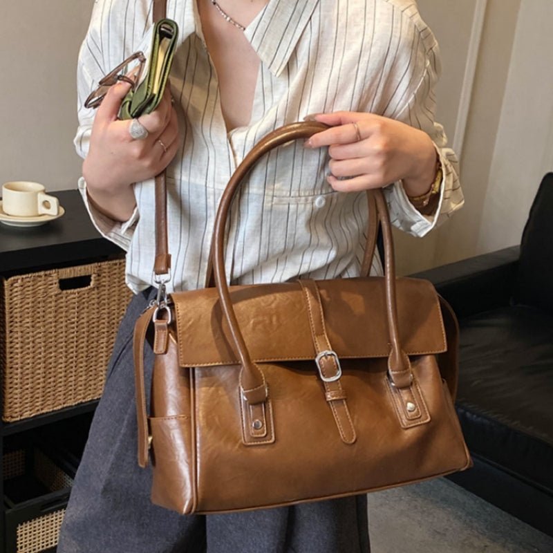 Retro-style Personalized Hardware Tote Shoulder Bag - zoraflux