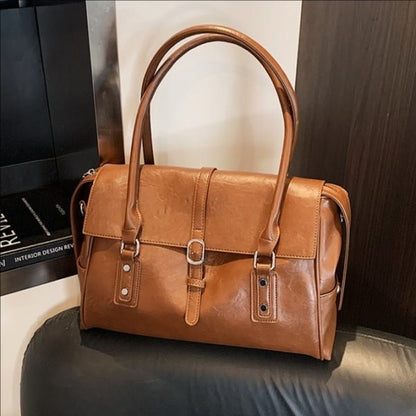 Retro-style Personalized Hardware Tote Shoulder Bag - zoraflux
