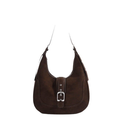 Retro suede patterned crossbody saddle bag - zoraflux