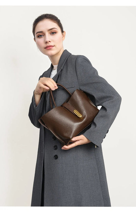 Retro vegetable - tanned cowhide crossbody bag - zoraflux