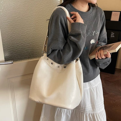 Rivet large capacity punk style tote bag - zoraflux