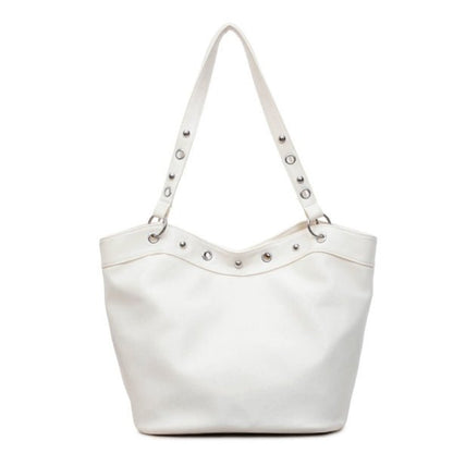 Rivet large capacity punk style tote bag - zoraflux