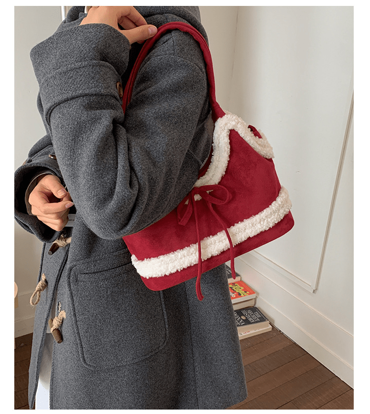 Simple and large - capacity suede single - shoulder bag - zoraflux