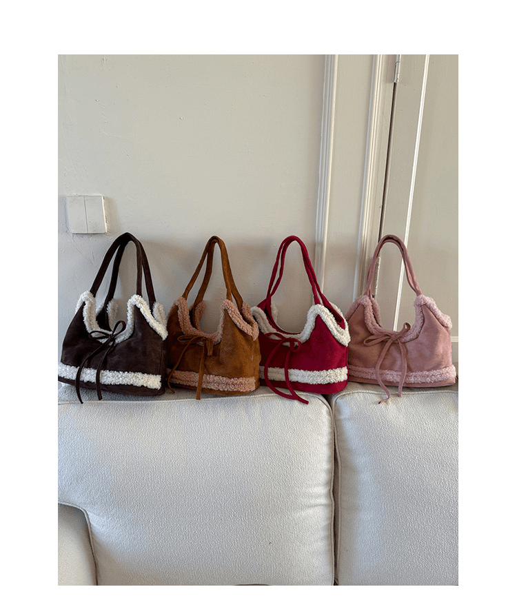 Simple and large - capacity suede single - shoulder bag - zoraflux