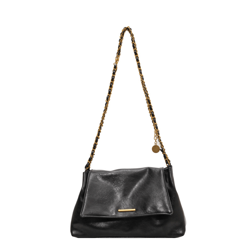 Simple chain large-capacity underarm tote bag - zoraflux