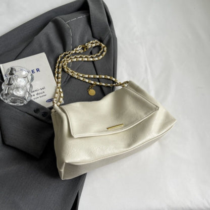 Simple chain large-capacity underarm tote bag - zoraflux