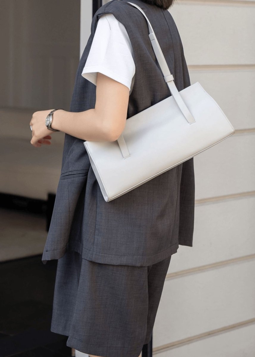 Simple French leather women's shoulder bag - zoraflux