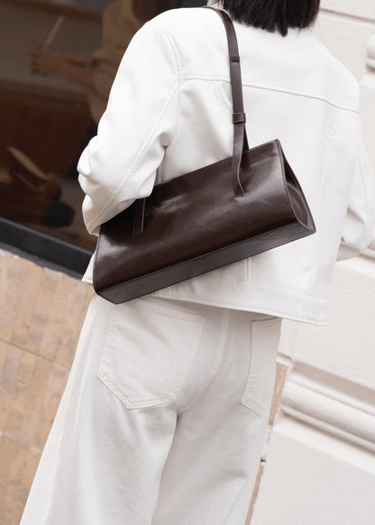 Simple French leather women's shoulder bag - zoraflux