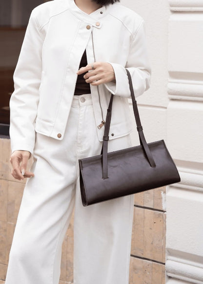 Simple French leather women's shoulder bag - zoraflux