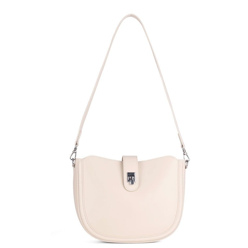 Simple genuine leather lady's saddle bag - zoraflux