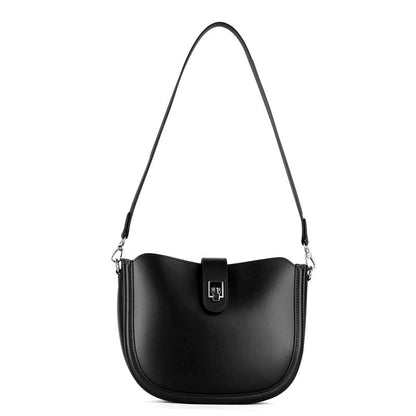 Simple genuine leather lady's saddle bag - zoraflux