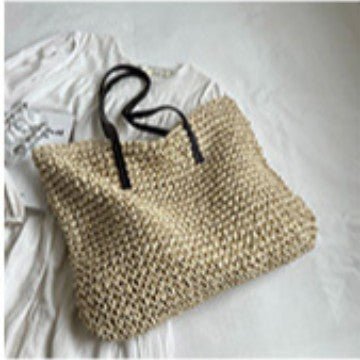 Simple large - capacity woven tote bag - zoraflux