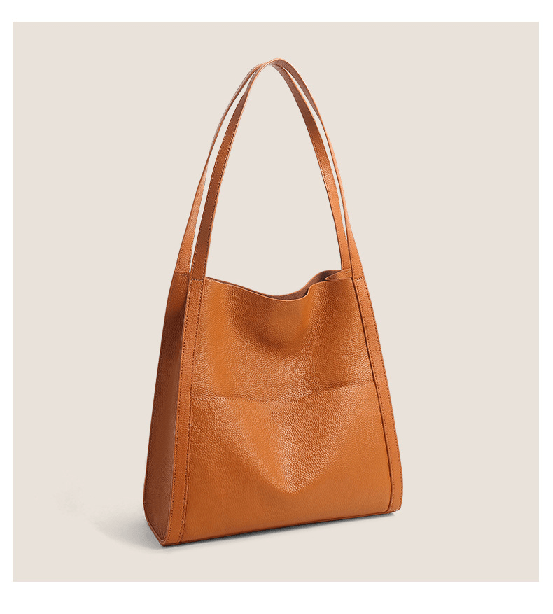 Simple leather patchwork single - shoulder bag - zoraflux