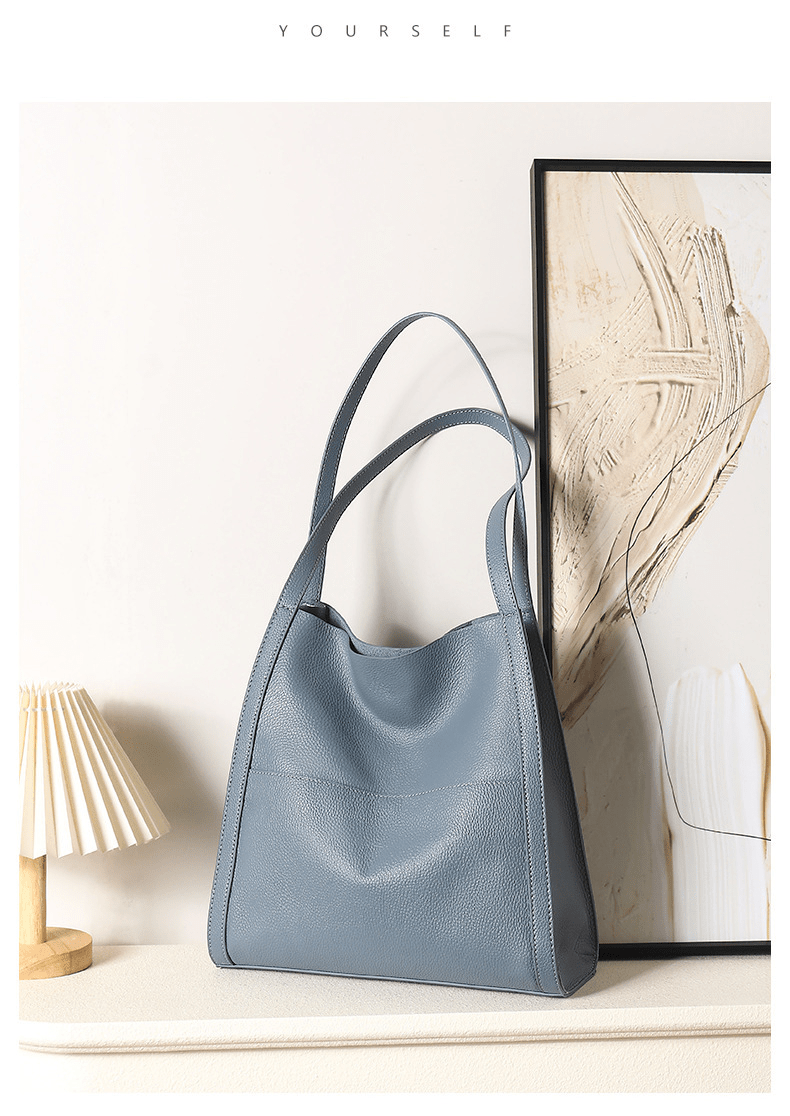 Simple leather patchwork single - shoulder bag - zoraflux