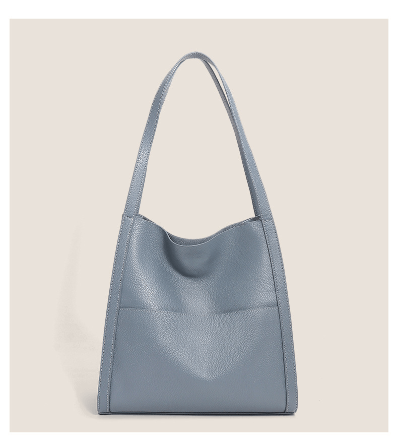 Simple leather patchwork single - shoulder bag - zoraflux