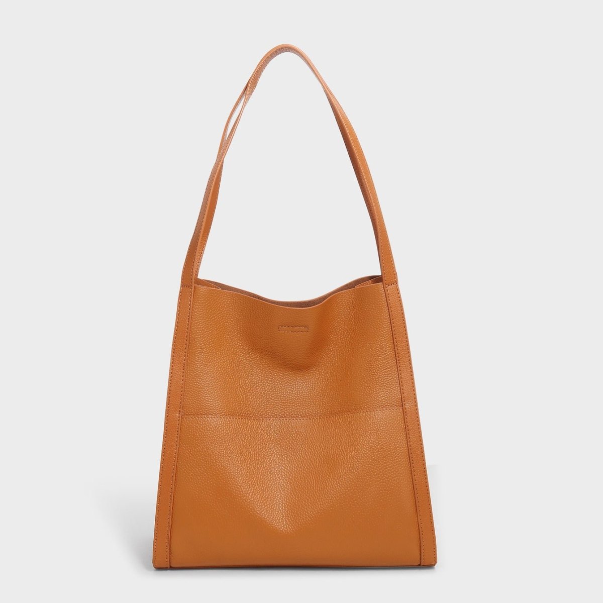 Simple leather patchwork single - shoulder bag - zoraflux