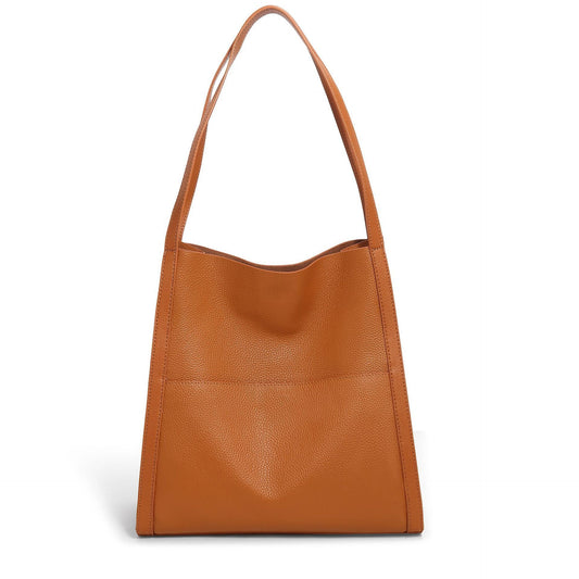 Simple leather patchwork single - shoulder bag - zoraflux