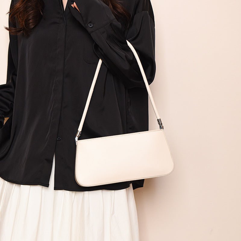 Simple Texture Baguette-shaped Shoulder Bag for Commuting - zoraflux