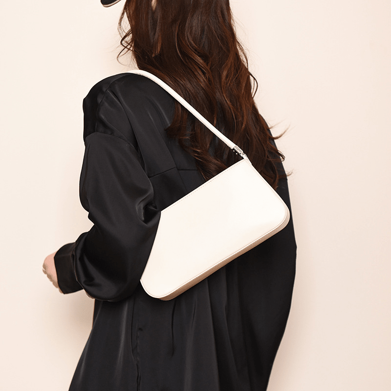 Simple Texture Baguette-shaped Shoulder Bag for Commuting - zoraflux
