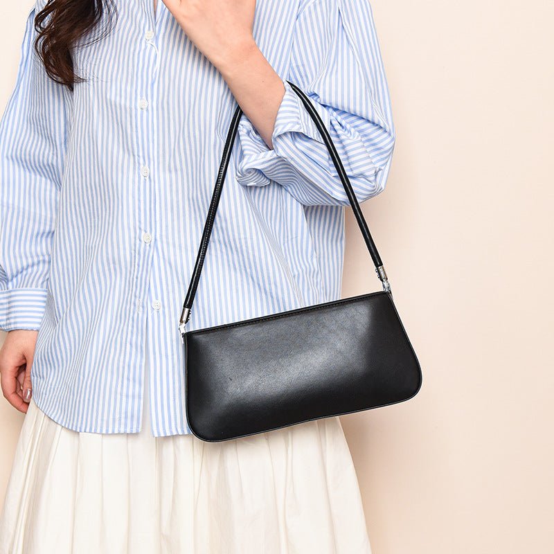 Simple Texture Baguette-shaped Shoulder Bag for Commuting - zoraflux